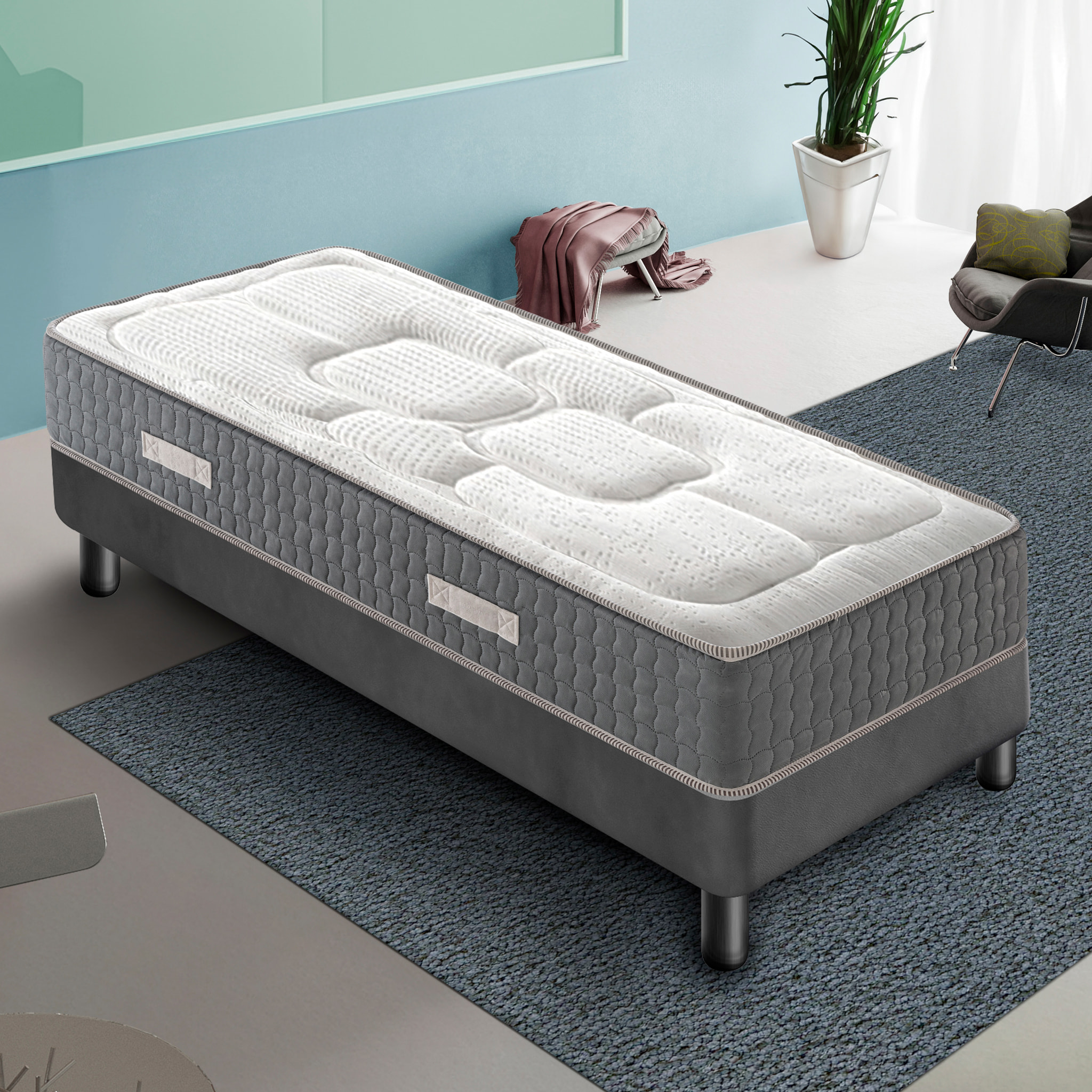 Materasso 90x200 in Memory Foam - Ortopedico - 9 Zone di comfort