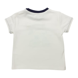 TSHIRT JERSEY BIANCO BICICLETTA DETTAGLI BLU SALVIA