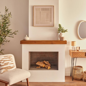 Toile imprimée encadrée Idrissa beige 58x58cm