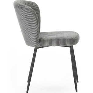 Lot de 4 chaises en velours côtelé - KLARA