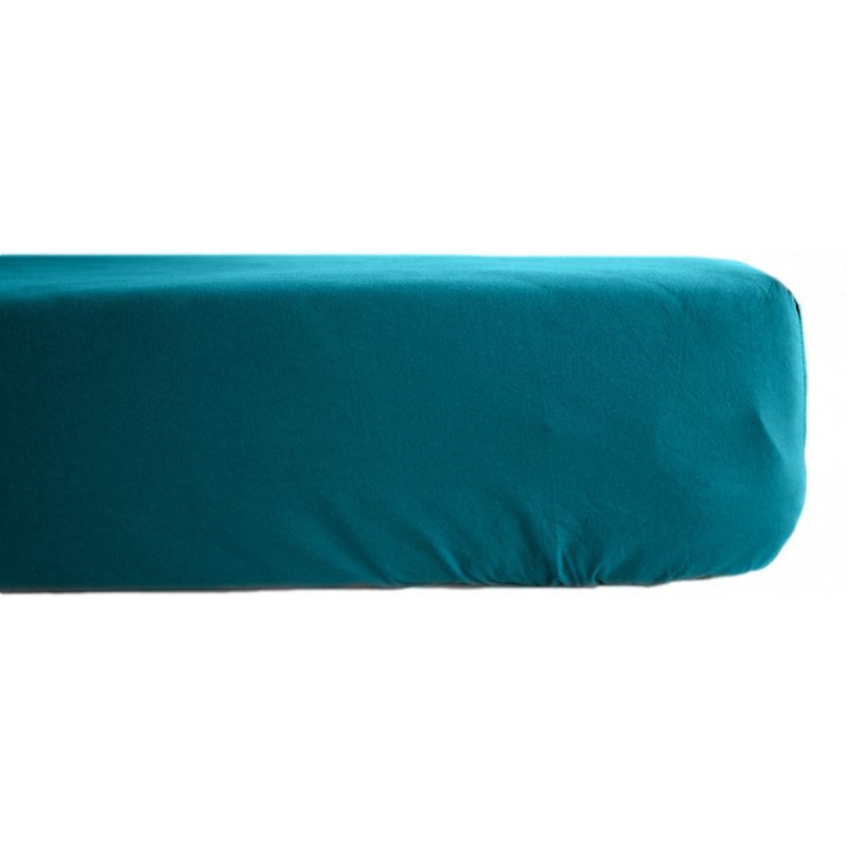 Drap housse percale pur coton peigné longues fibres 80 fils/cm² avec bonnet de 35 cm Vent du sud  -  Paon