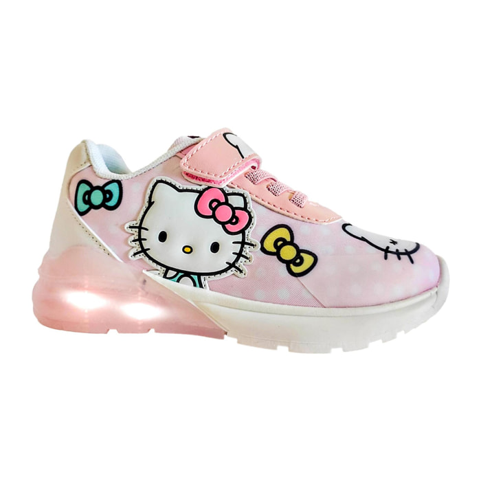 Zapatilla deportiva infantil suela ligera con luces "Hello Kitty"