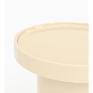 Table d'appoint laquée blanche en MDF, D40 cm - Nora