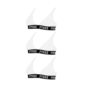 Pyrex Brassiere Donna in Cotone, Art.PRC72 Conf da 3 PZ. Bianco