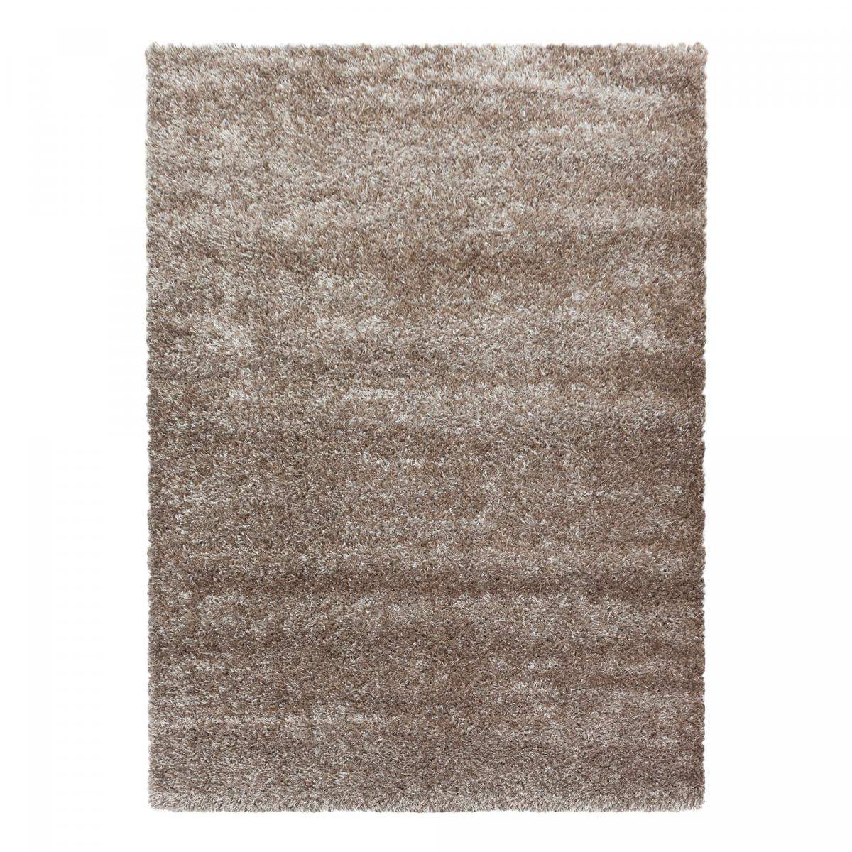 Tapis longs poils shaggy tissé motif uni RAMU