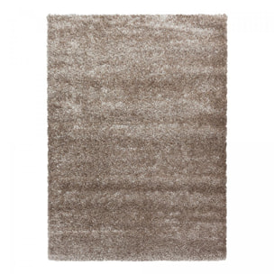 Tapis longs poils shaggy tissé motif uni RAMU