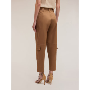 Motivi - Pantalones cargo de satén - Marrón