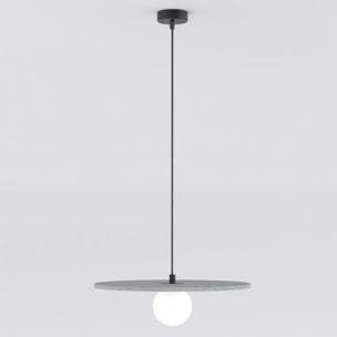 Lampada a sospensione CALMA con paralume in feltro grigio