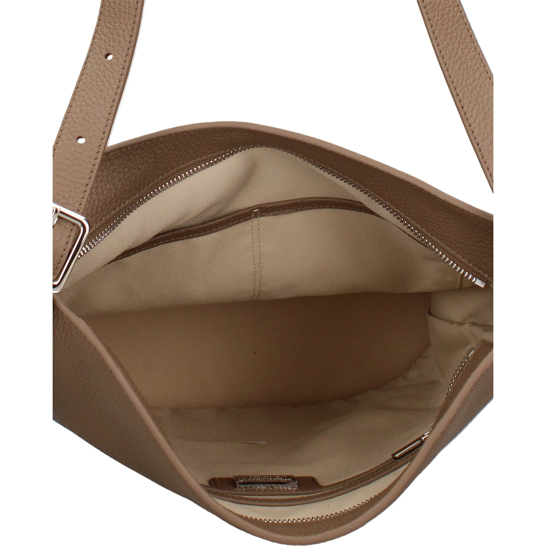 Borsa a spalla da donna Made in Italy - Modello Zelia Plus - 100% pelle - 29.0 x 32.0 x 17.5 cm