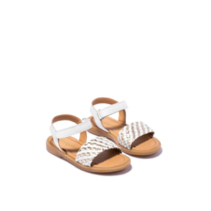 Sandalias De Niña en Blanco / Oro