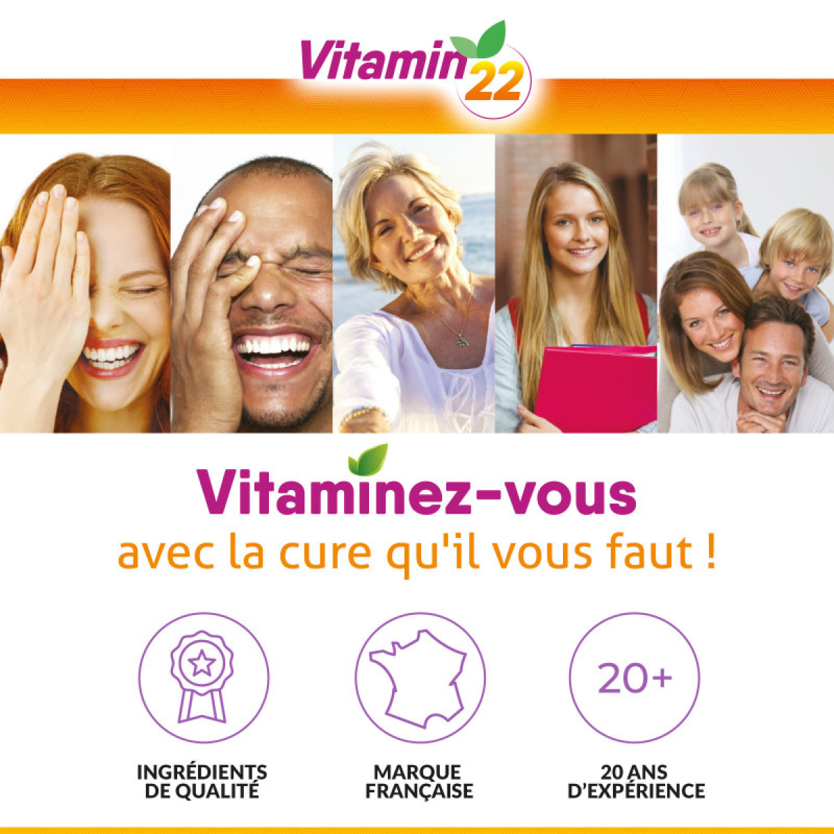 VITAMIN 22 - Specific Femme - A base de 14 vitamines et minéraux - Action fortifiante et anti-fatigue - Fabriqué en France - Cure de 60 j - Lot de 2