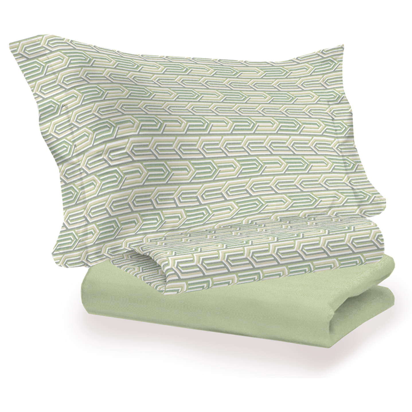 Completo letto henry verde in cotone 100% cotone
