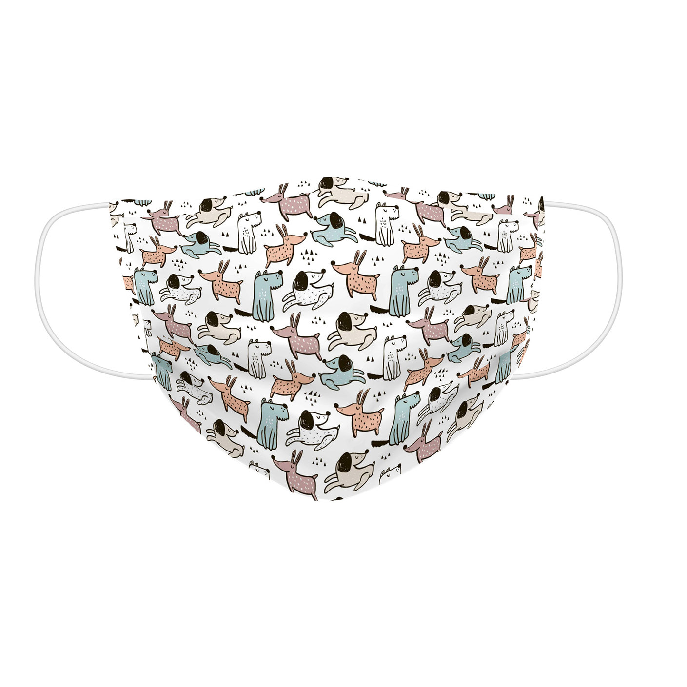 Mascarilla Higiénica - Reutilizable - Estampada - Microfibra - Dogs Kids