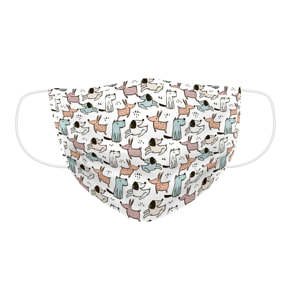 Mascarilla Higiénica - Reutilizable - Estampada - Microfibra - Dogs Kids