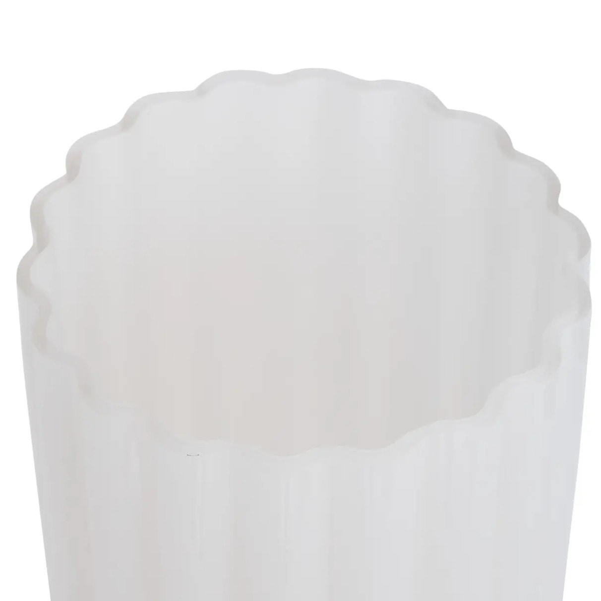 Vase Fleur de rose Strié 12x12x28cm Blanc