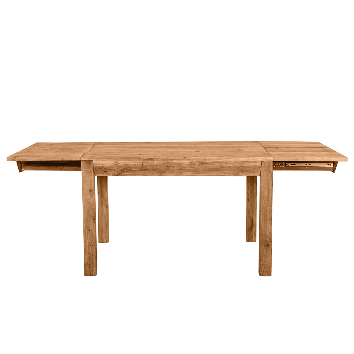 Table extensible rallonges intégrées rectangulaire en bois massif L120-210 cm BALTO
