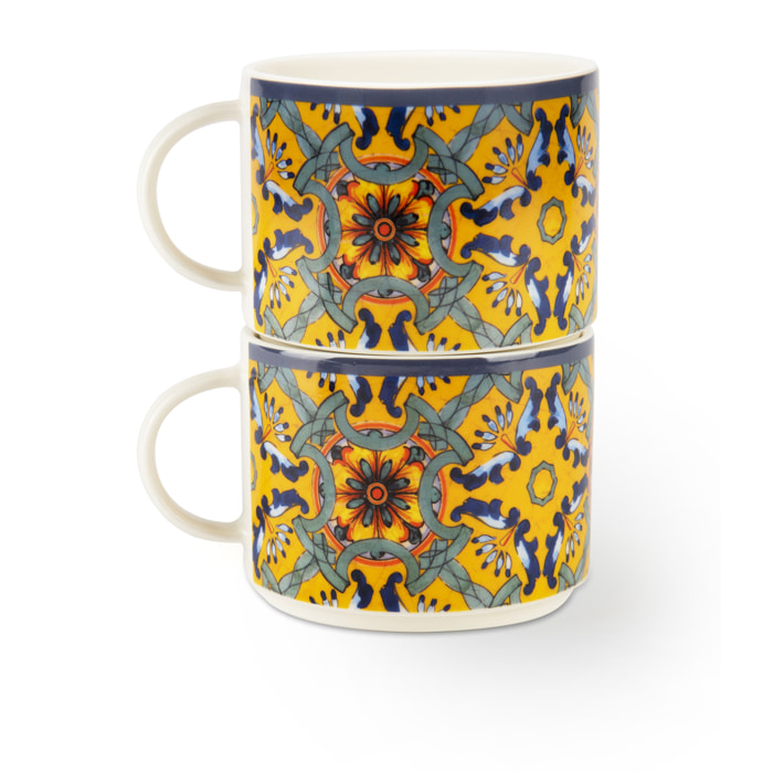 Set de 4 Tasses Jumbo Excelsa – Trinacria, New Bone China Multicolore