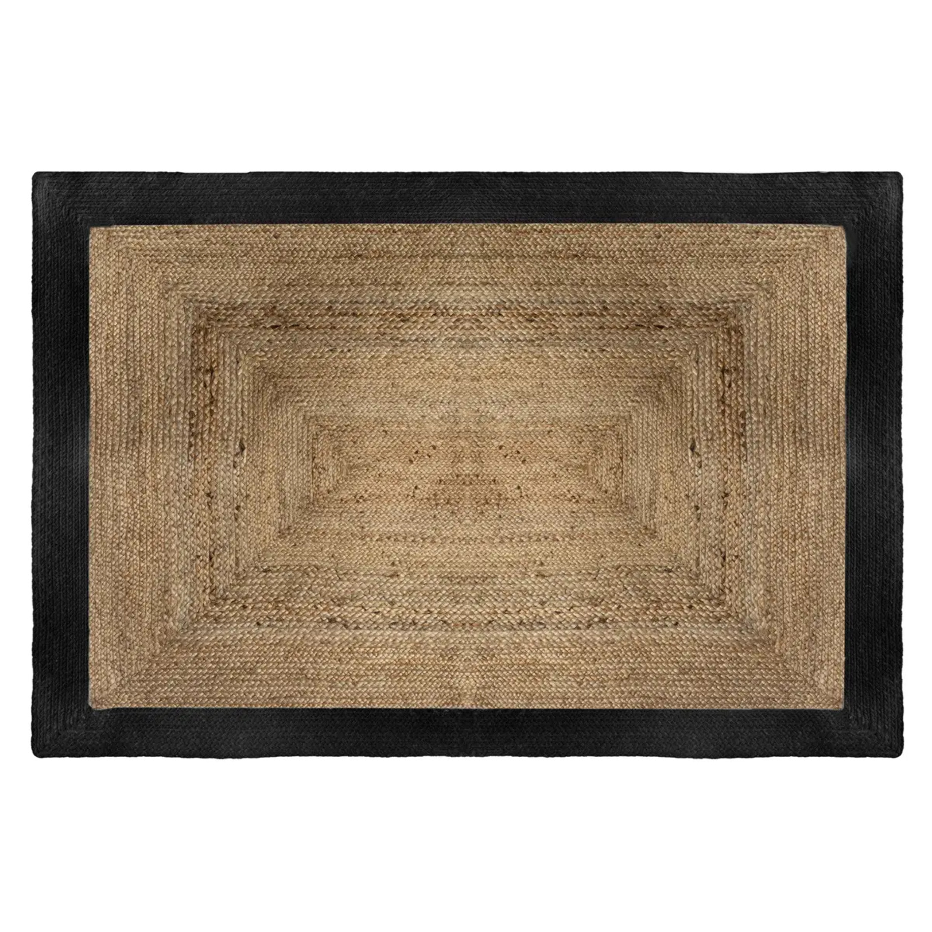 Tapis "Kahi" en jute bord noir 120x170cm