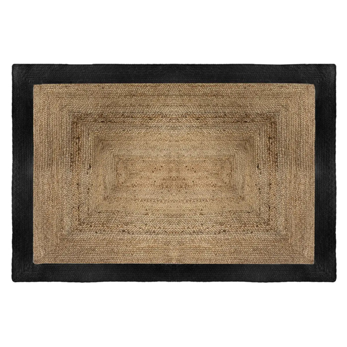 Tapis "Kahi" en jute bord noir 120x170cm