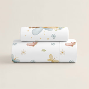 Cool Kids - Funda Nórdica Estampada - Reversible - Infantil - Cierre Solapa - 100% Algodón - Incluye 1 Funda de Almohada - Cuna/Maxicuna - Lorian