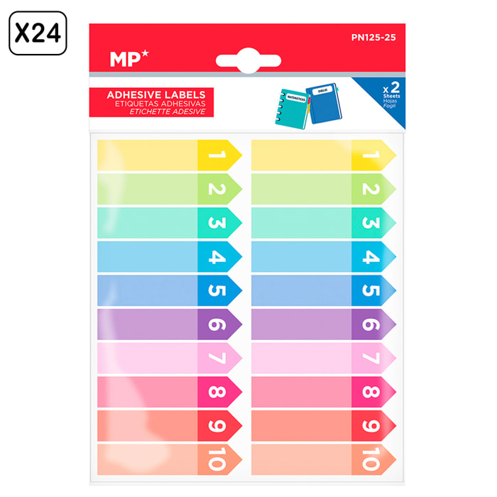 PACK 24 UNIDADES ETIQUETAS ADHESIVAS PERSONALIZABLES DECORADAS DISEÑO FLECHA (SET 2 UDS)