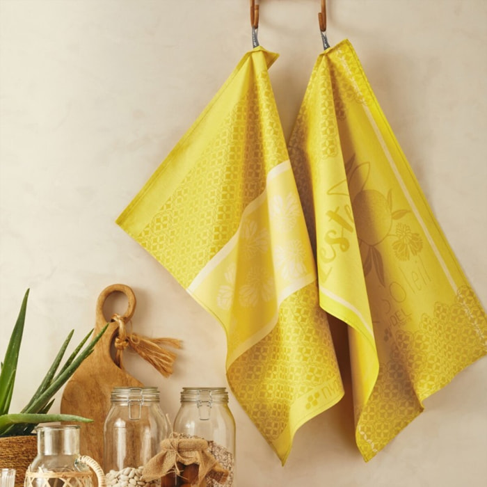 Lot de 2 torchons jacquard ZEST