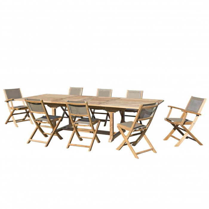Salon de jardin Macabane VICTOIRE table chaises et fauteuils pliants