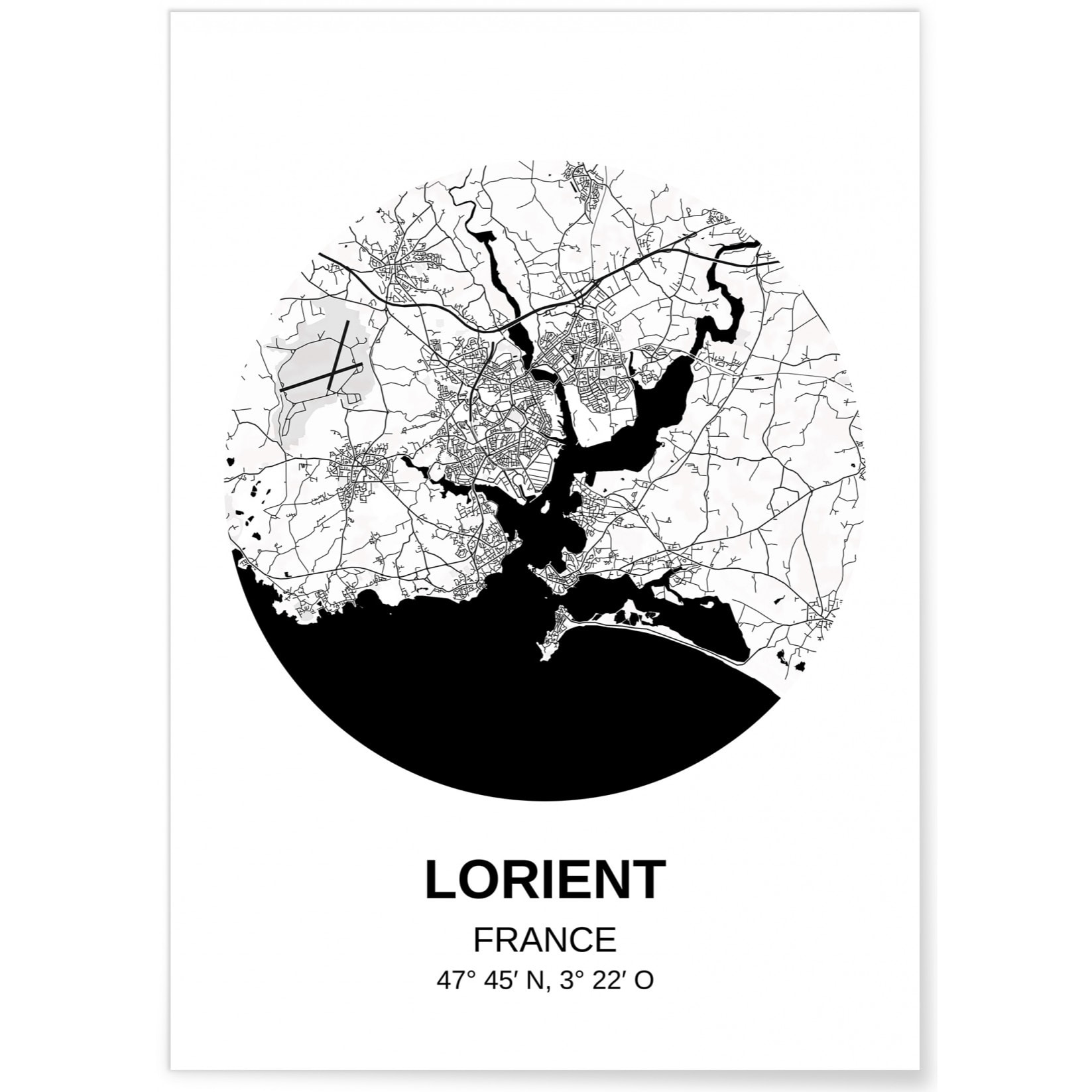 Affiche Carte Lorient