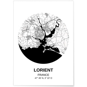 Affiche Carte Lorient