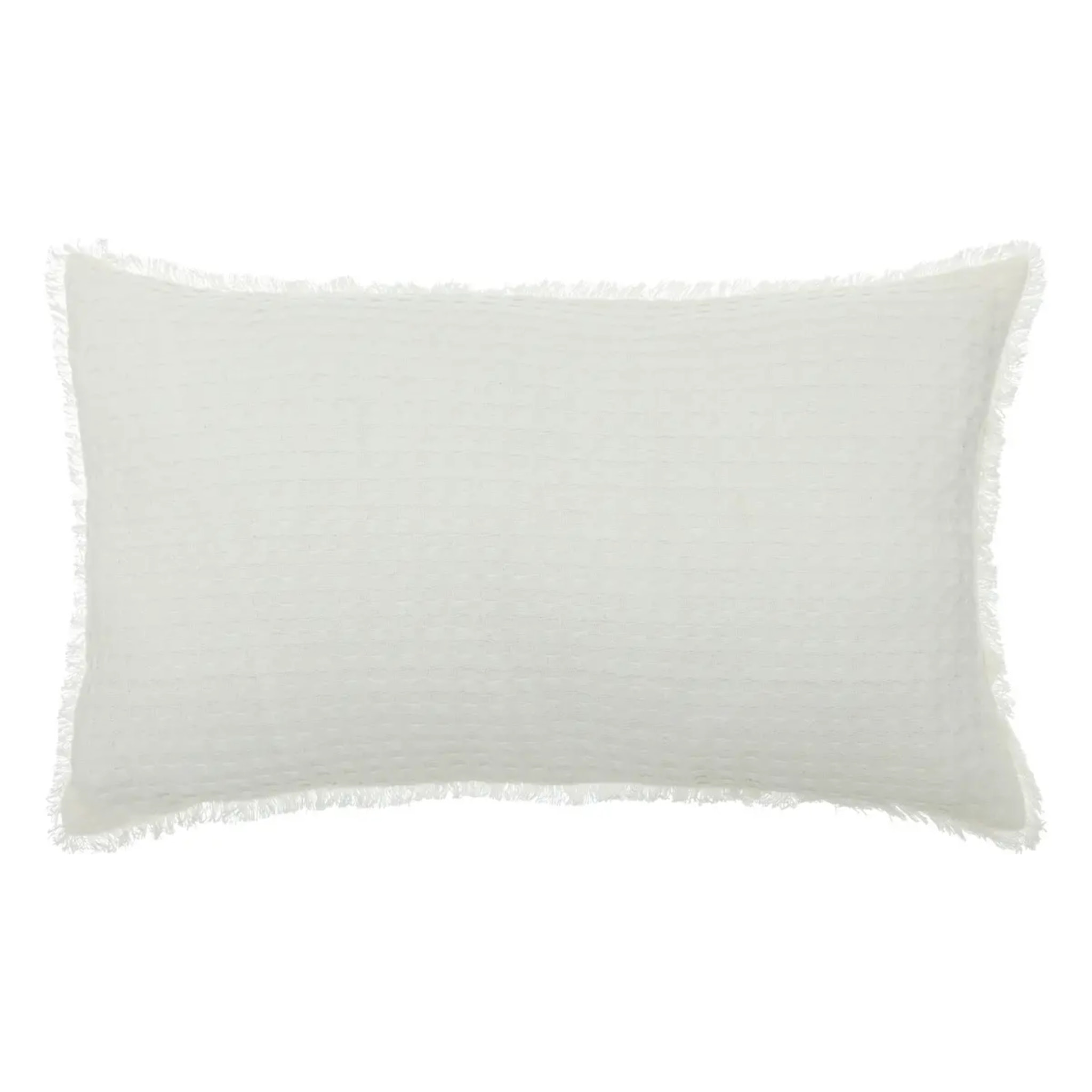 Coussin nid d'abeille "Widdy" 30x50cm blanc ivoire