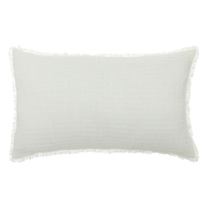 Coussin nid d'abeille "Widdy" 30x50cm blanc ivoire