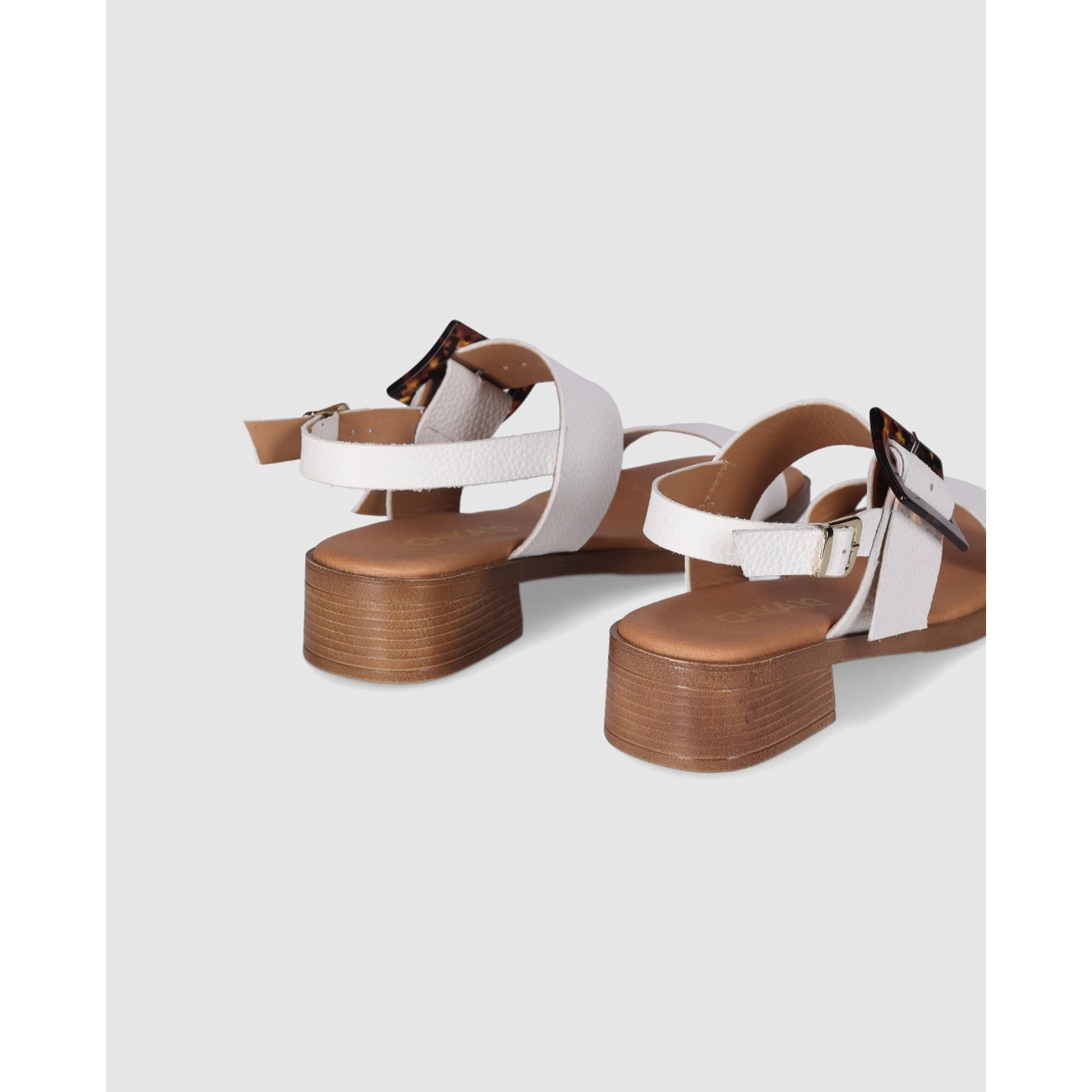 Sandalias de Piel - Blanco - Tacón: 4 cm