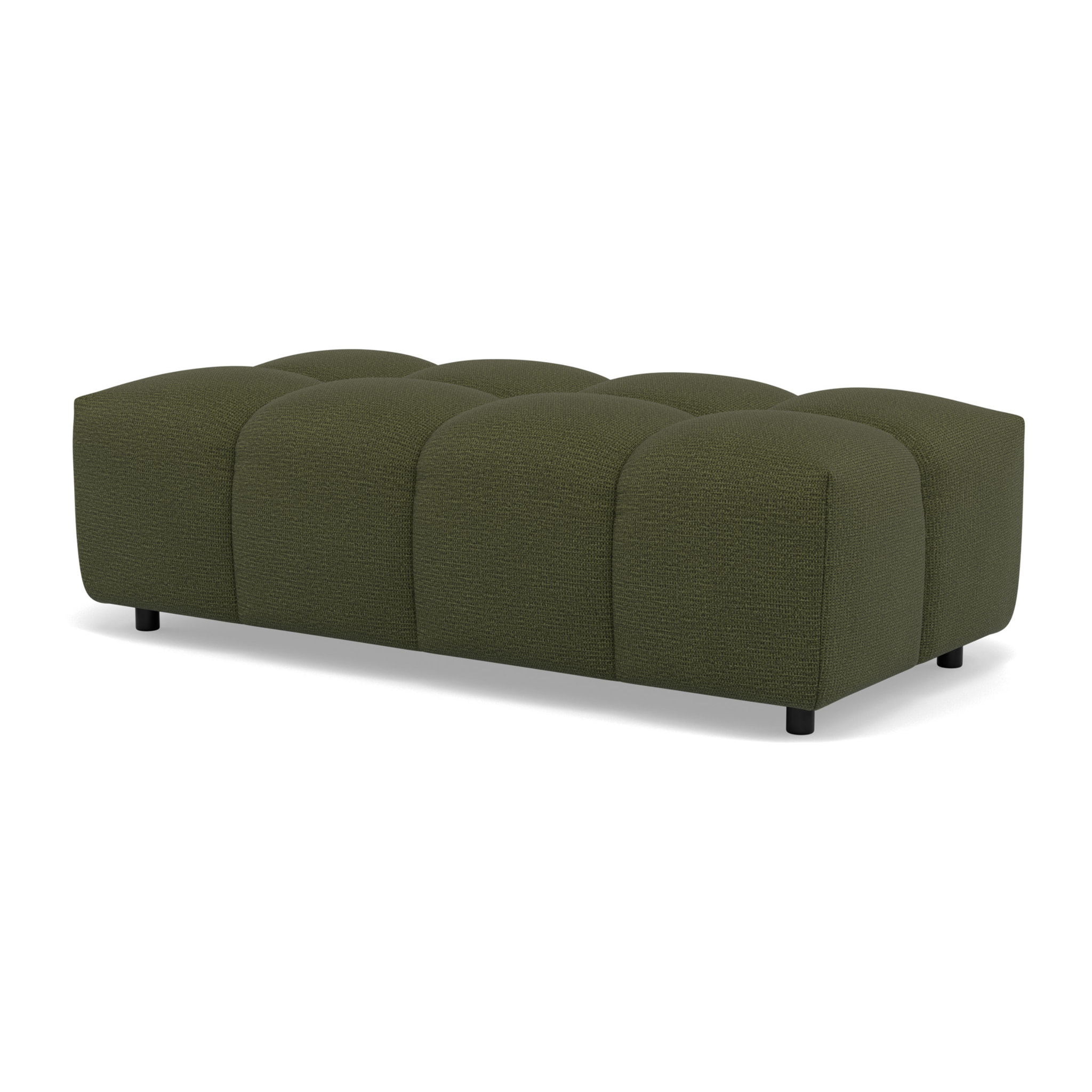 Adelaide - canapé d'angle réversible 4 places avec pouf d'appoint en tissu texturé - Vert