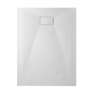 PixL 120x90 cm receveur de douche rectangulaire à poser BMC avec surface effet pierre, blanc (CERAPX12090W)