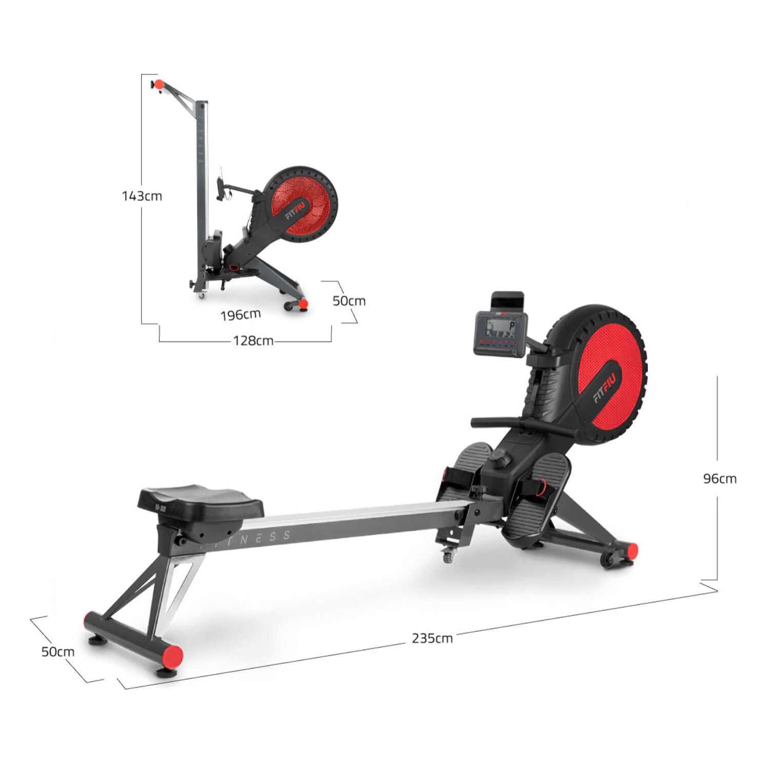 Máquina de remo FITFIU plegable resistencia por aire a 12 niveles