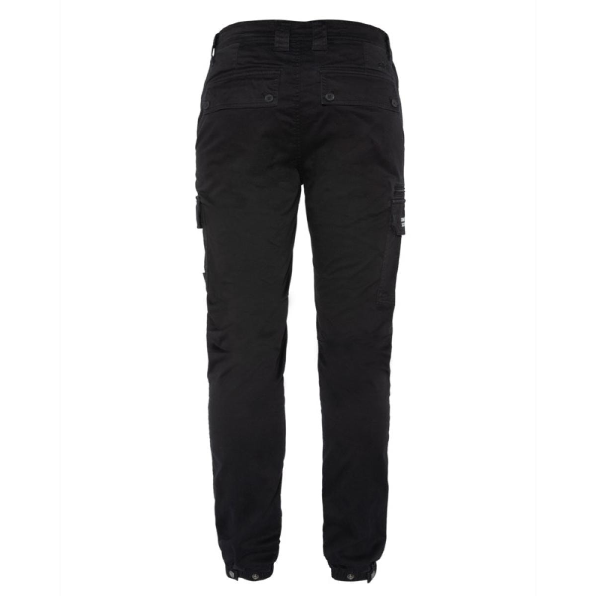 TRTECH270 FITTED CARGO PANTS IN BROKEN TWILL WITH ELASTICATED HEM 98% COTTON 2% ELASTHANE Nero