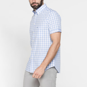 CAMICIA A MANICA CORTA IN COTONE CON FANTASIA