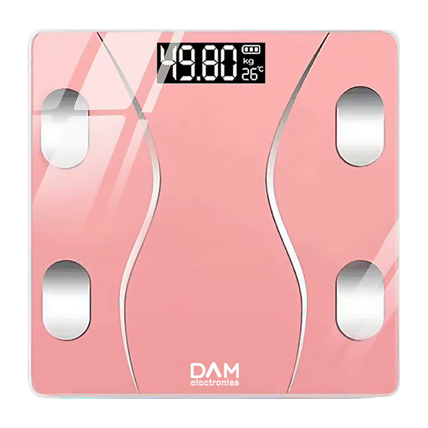 Bilancia intelligente con bioimpedenza, Bluetooth e App. Peso, % di grasso, IMC, età corporea, ecc.