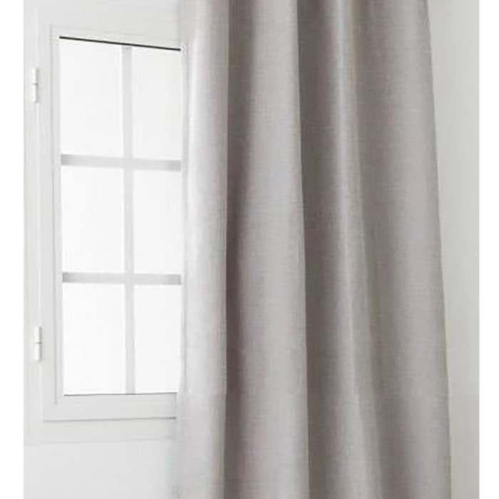 Rideau obscurcissant et isolant à galon fronceur - Beige