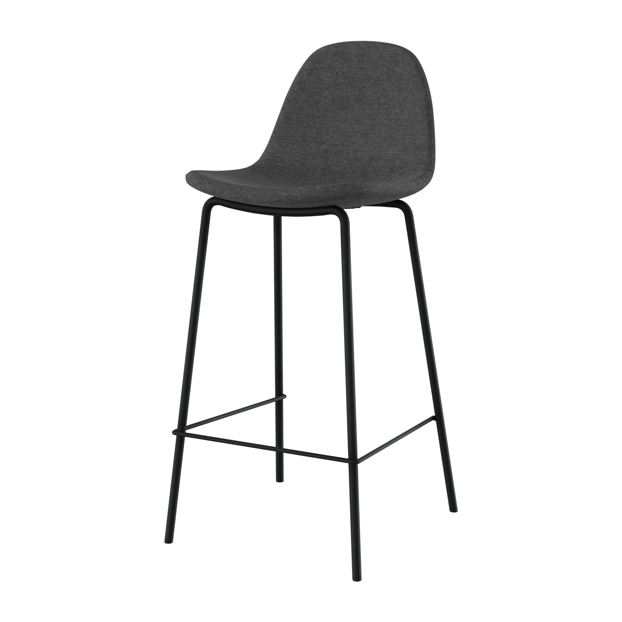 Lot de 2 chaises pour îlot central en tissu gris foncé 65,5 cm - Henrik