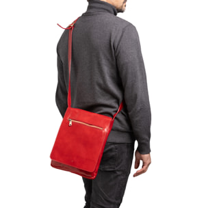 Borsa a tracolla  da uomo In Vera pelle Made in Italy 24x30x4 cm