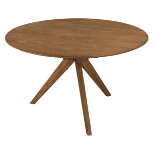 SIXTINE - Table à manger ronde en bois de teck recyclé D130cm
