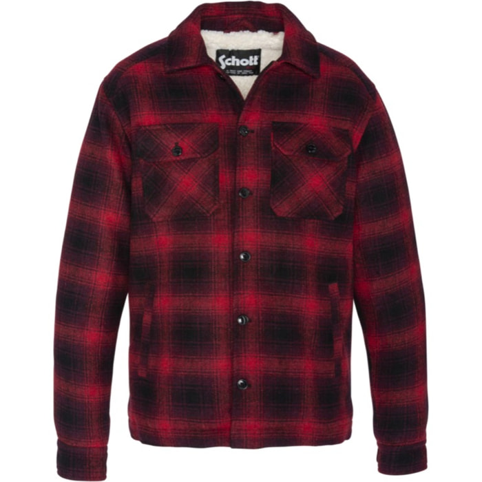 TIMBER1BUTTONED SHIRT IN WOOL CLOTH WITH SHERPA LINING60% POLYESTER 40% WOOLRED CHECKS