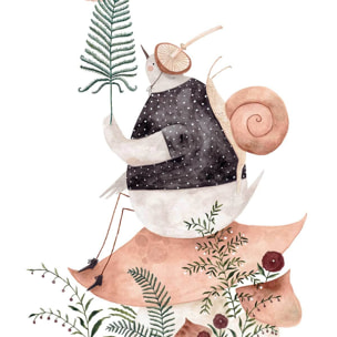 Affiche enfant les trésors de la forêt  Affiche + cadre en bois - Noir