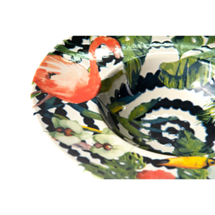 Set 6 piatti fondi Excelsa – Tropical Chic, Ceramica Multicolore