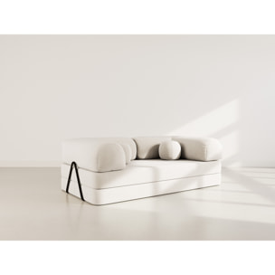 Nebula - Canapé 3 places convertible en velours texturé - Beige