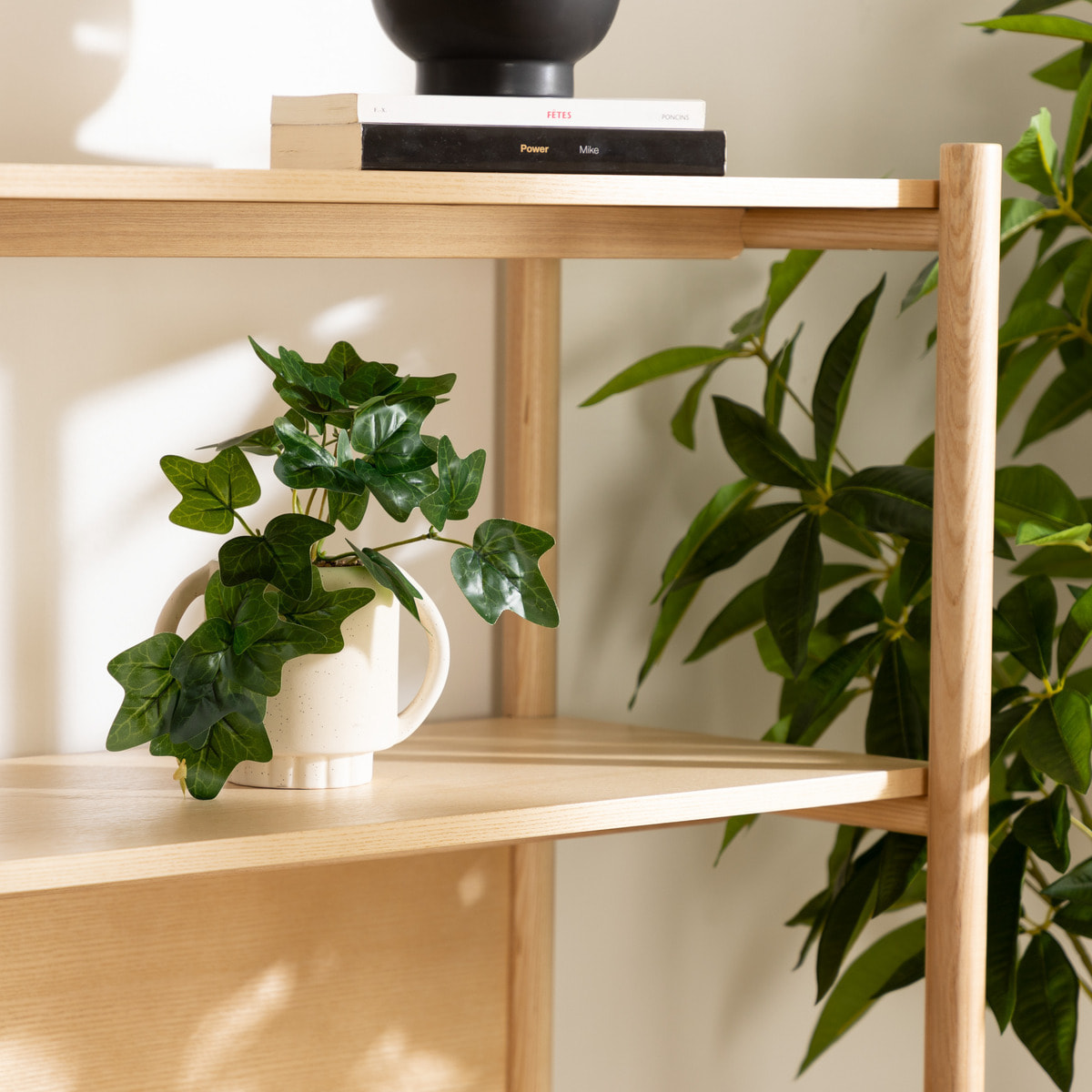 Plante artificielle en pot en céramique H24cm marron cannelle