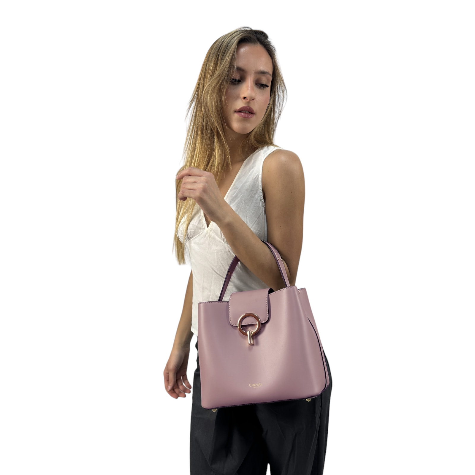 Bolso de mano Cheval Firenze Giulia Rosa Polvo