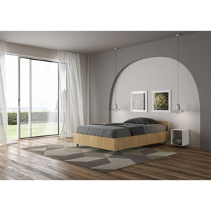 Cama con somier 120x190 roble natural Nuamo