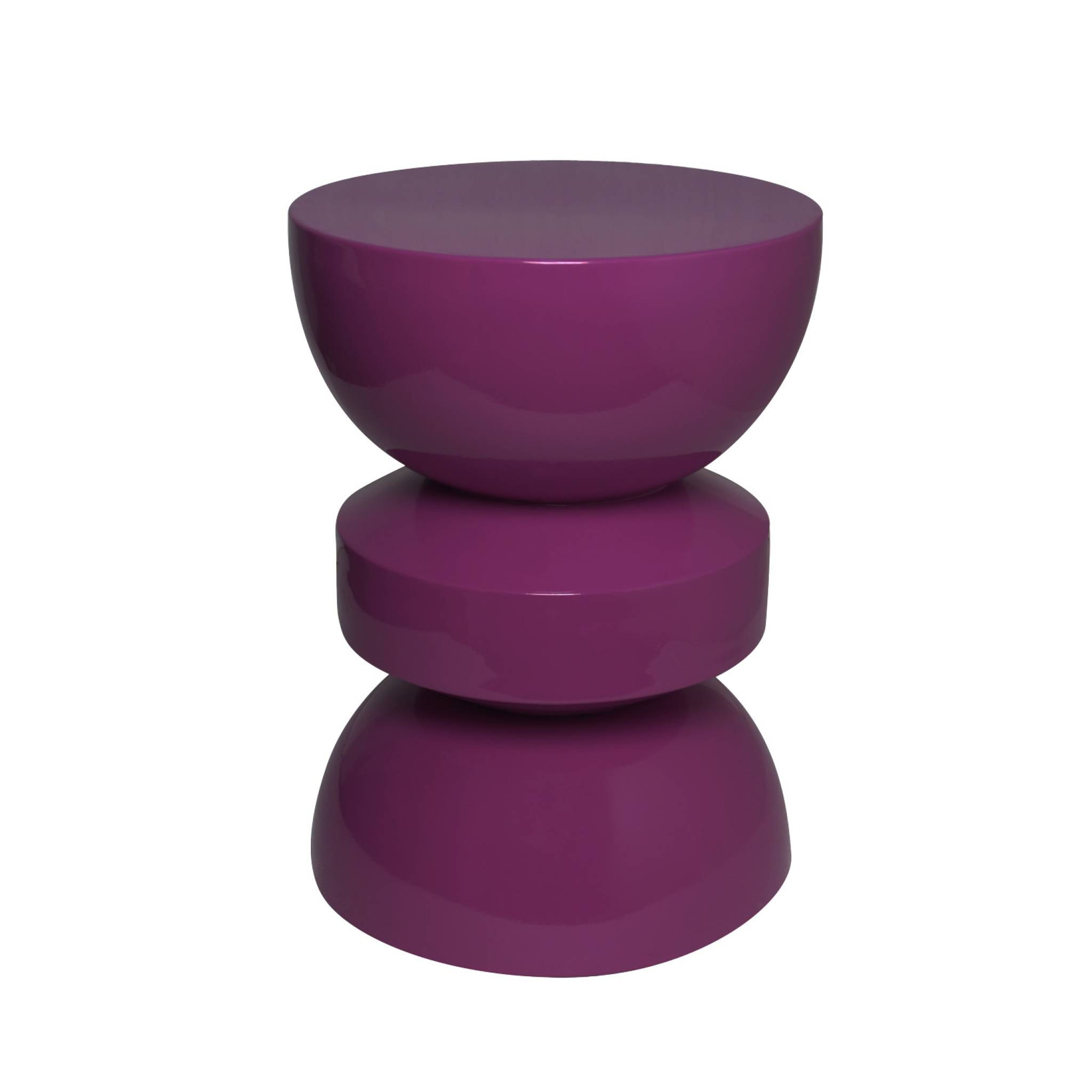 Table d'appoint, bout de canapé, table de chevet métal effet glossy Ø32 x H44,5cm ASSA
